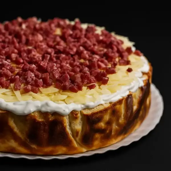 Tarta salada de jamón y queso manchego